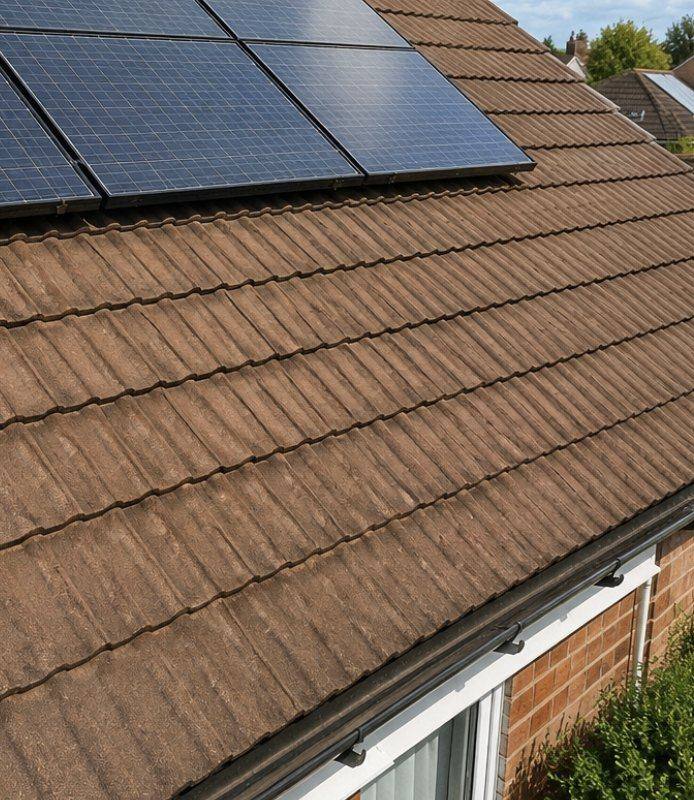 Solar panels clean and clear after washing