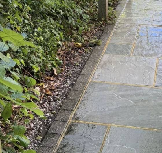 Stone paving clean and bright after washing